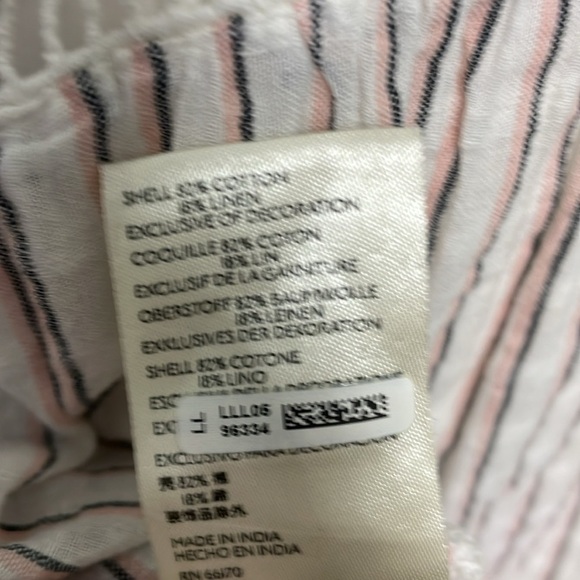 ANTHROPOLOGIE Pilcro Serena Surf Henley Linen Blend Blouse Size XS - Picture 10 of 10